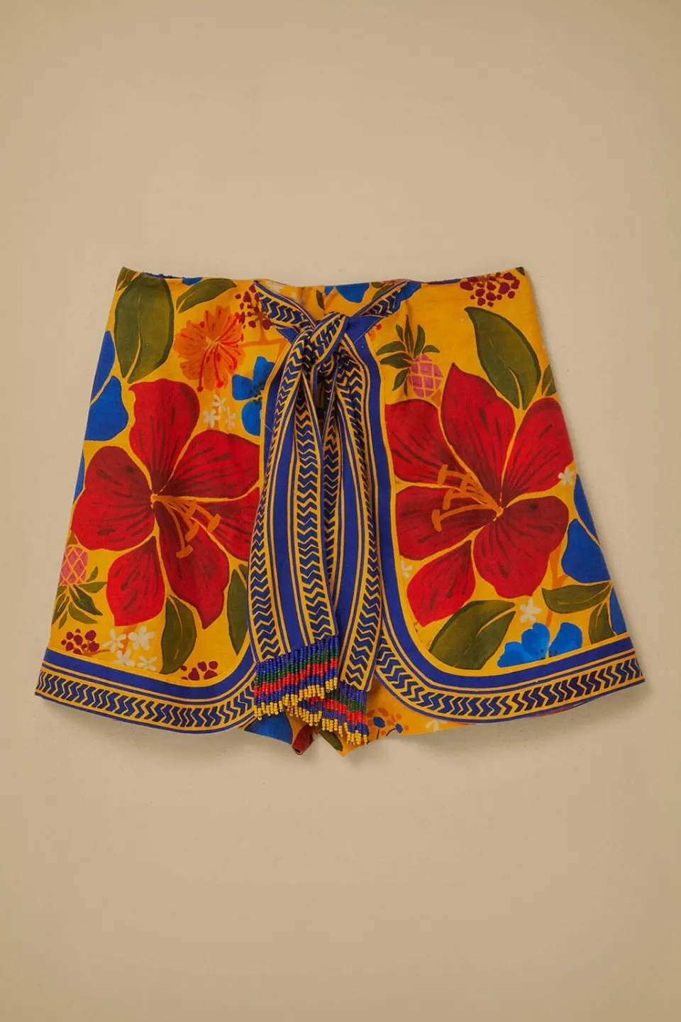 FARM Rio Shorts<Short jaune Floral Yard Lenzing™ Ecovero™ Euroflax™