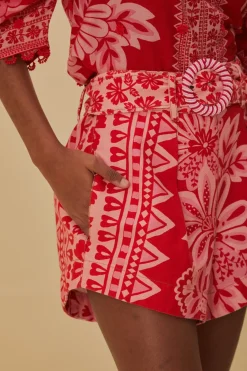 FARM Rio  Shorts<Short Rouge Tapisserie Flora
