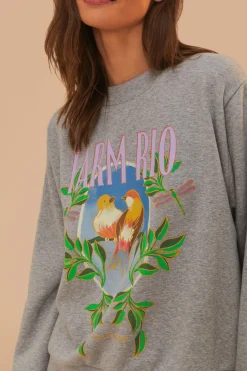 FARM Rio  Pulls Et Sweat-shirts<Sweat-shirt gris Farm Rio