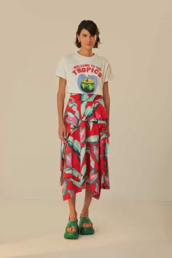 FARM Rio  T-shirts<T-shirt blanc en coton biologique Welcome To The Tropics