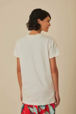 FARM Rio  T-shirts<T-shirt blanc en coton biologique Welcome To The Tropics