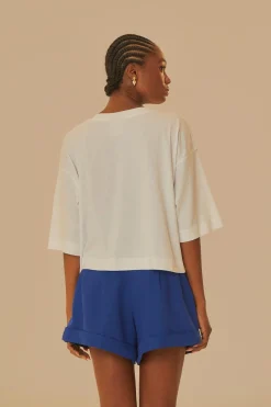 FARM Rio  T-shirts<T-shirt blanc en coton biologique Farm Rio