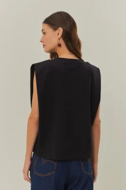 FARM Rio  T-shirts<T-shirt coeurs en perles noires