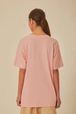 FARM Rio  T-shirts<T-shirt décontracté en coton biologique rose Come To Rio