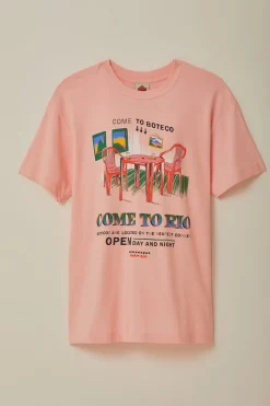 FARM Rio  T-shirts<T-shirt décontracté en coton biologique rose Come To Rio