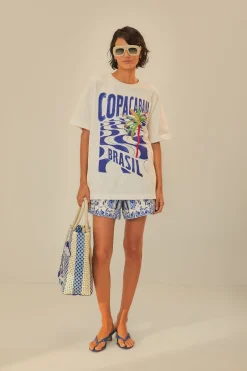 FARM Rio  T-shirts<T-shirt décontracté en coton biologique Copacabana Off-White