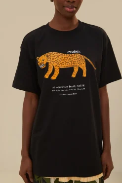 FARM Rio  T-shirts<T-shirt décontracté en coton biologique Amazonia noir