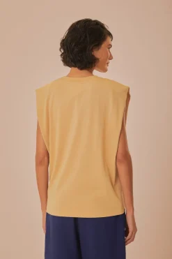 FARM Rio  T-shirts<T-shirt en coton biologique à épaulettes Sand Rio