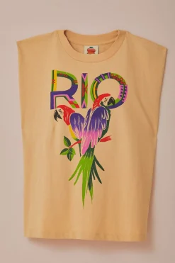 FARM Rio  T-shirts<T-shirt en coton biologique à épaulettes Sand Rio