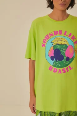 FARM Rio  T-shirts<T-shirt en coton biologique vert Sounds Like Brasil