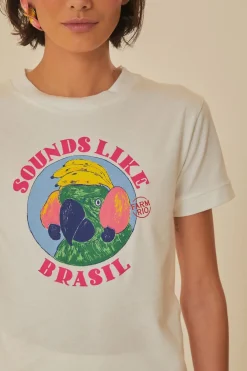 FARM Rio  T-shirts<T-shirt pour bébé en coton biologique blanc. on dirait le Brésil