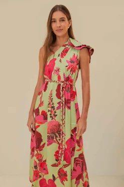 FARM Rio  Robes Longues<Vert Robe longue Fresh Garden Lenzing™ Ecovero™ Euroflax™