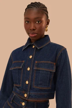 FARM Rio Hauts Courts<Veste courte en jean foncé