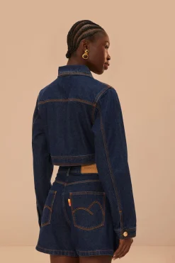 FARM Rio  Hauts Courts<Veste courte en jean foncé