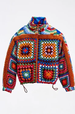 FARM Rio  Doudounes<Veste doudoune réversible forêt colorée au crochet